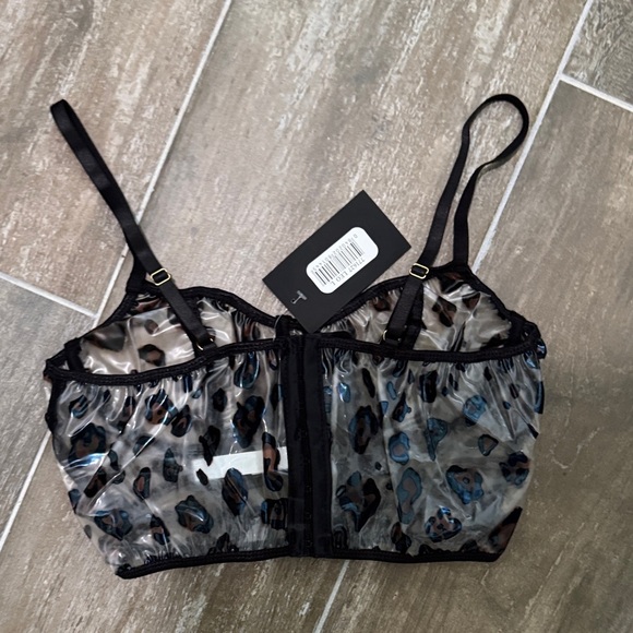 Forplay leopard Patterned Sheer plastic Bralette - Picture 5 of 6